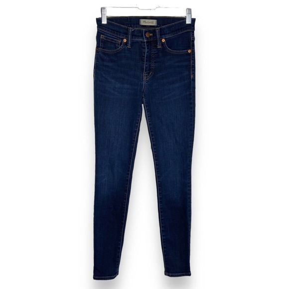 Madewell Denim - Madewell Womens 9” High Rise Skinny Jeans Size 25 Blue Stretch Denim Pockets